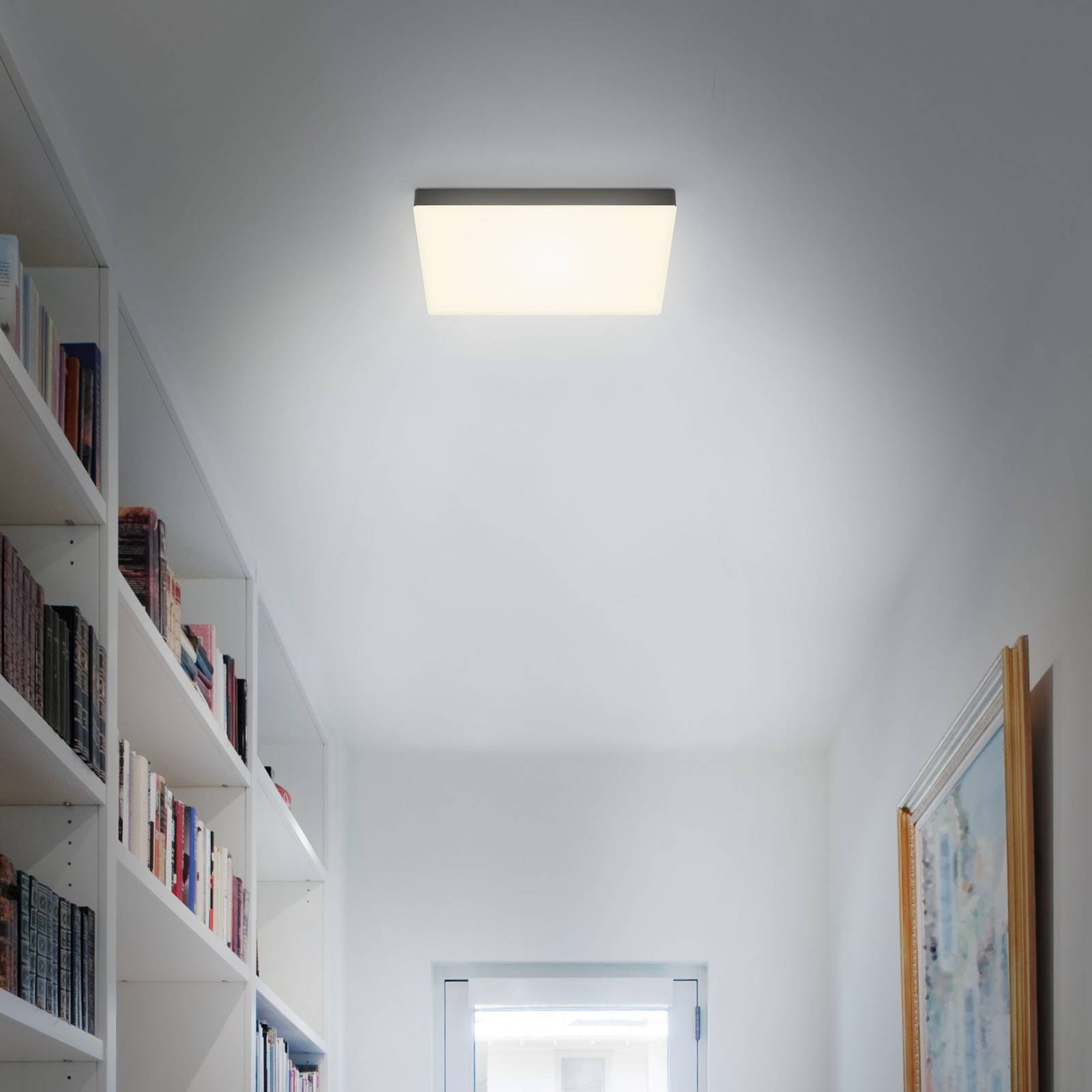 Sufitowa LED Flame, 3 000 K, 28,7x28,7cm, czarna