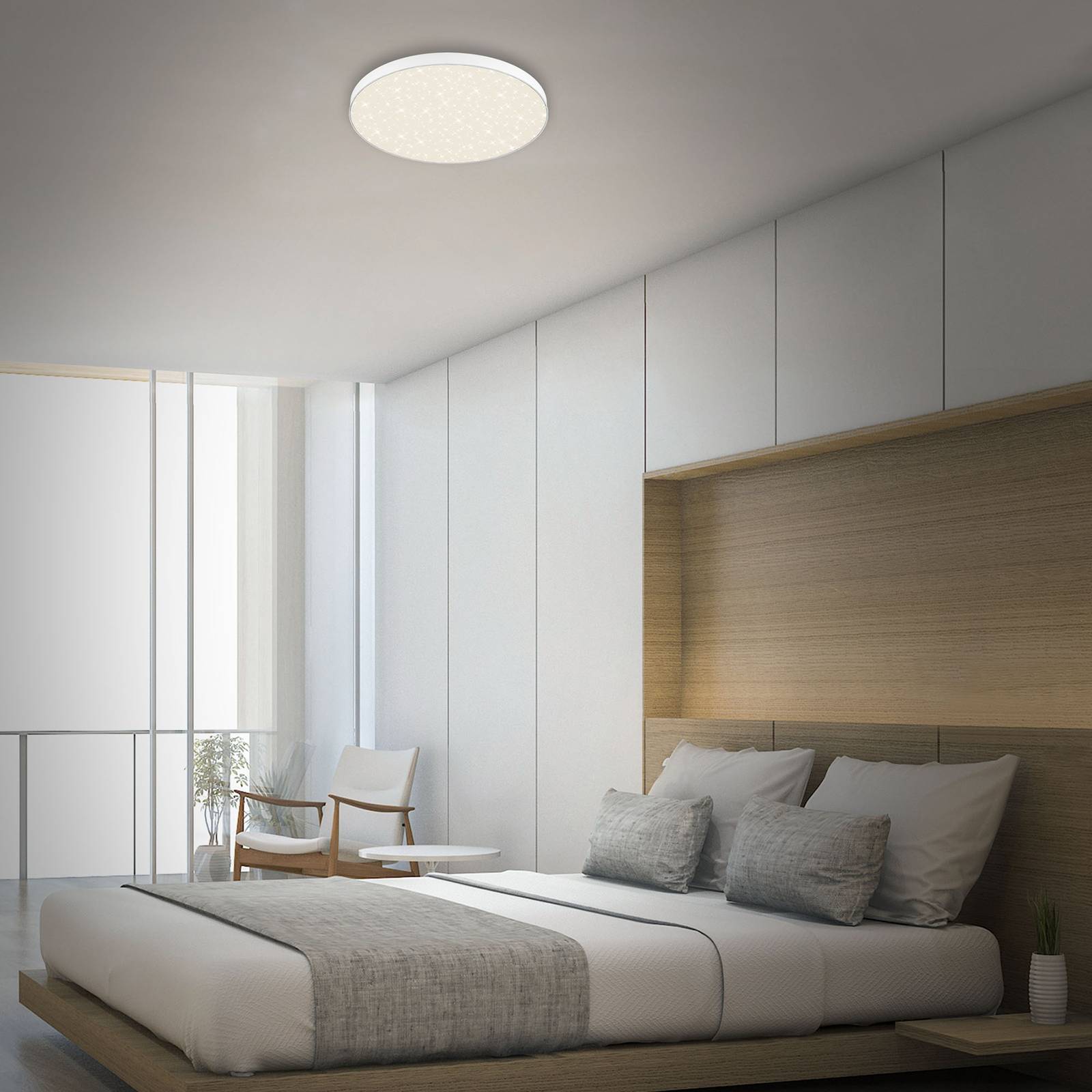 Lampa sufitowa LED Flame Star 840, Ø38,7 cm, biała