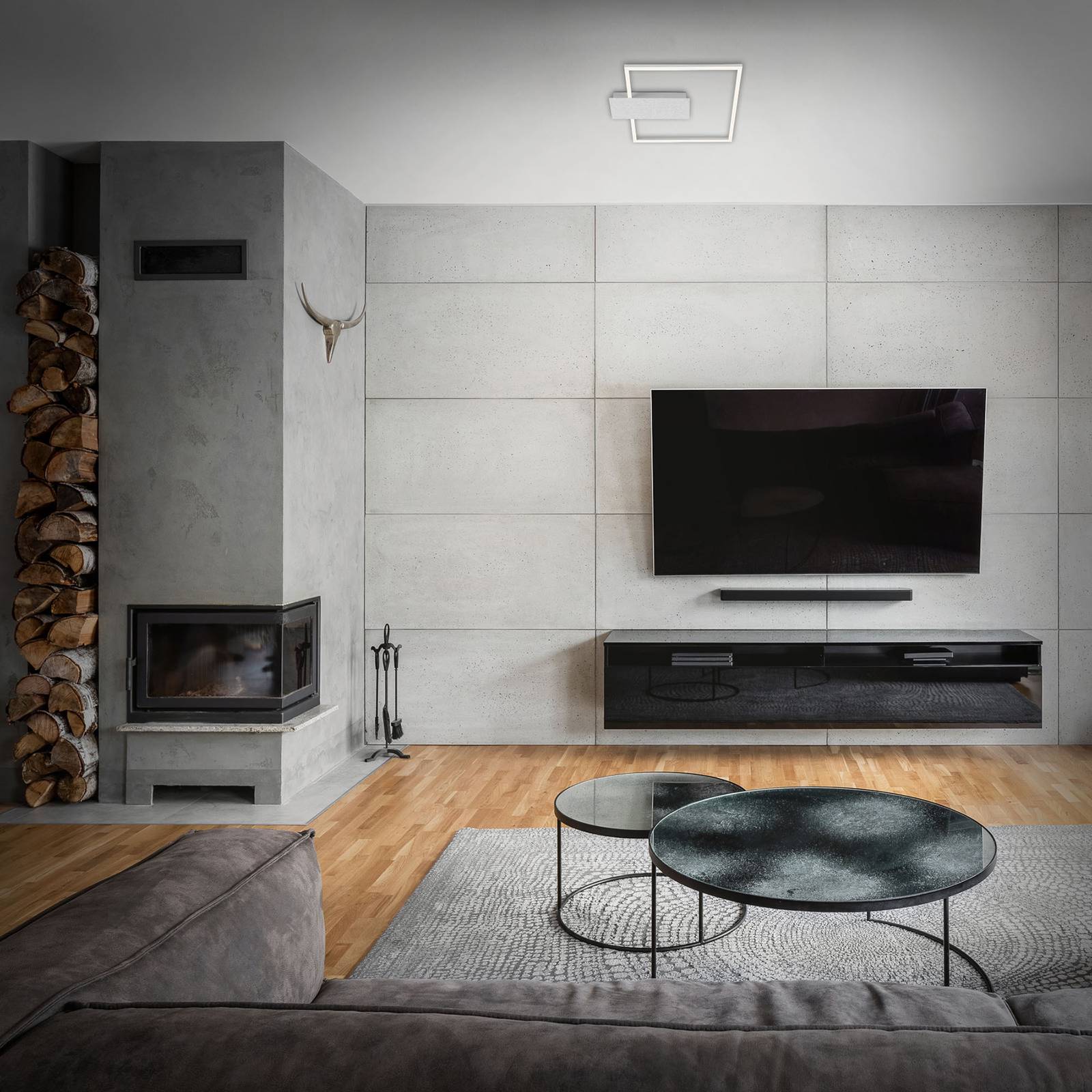 Lampa sufitowa LED Nico, 3 000 K, kątowa, chrom