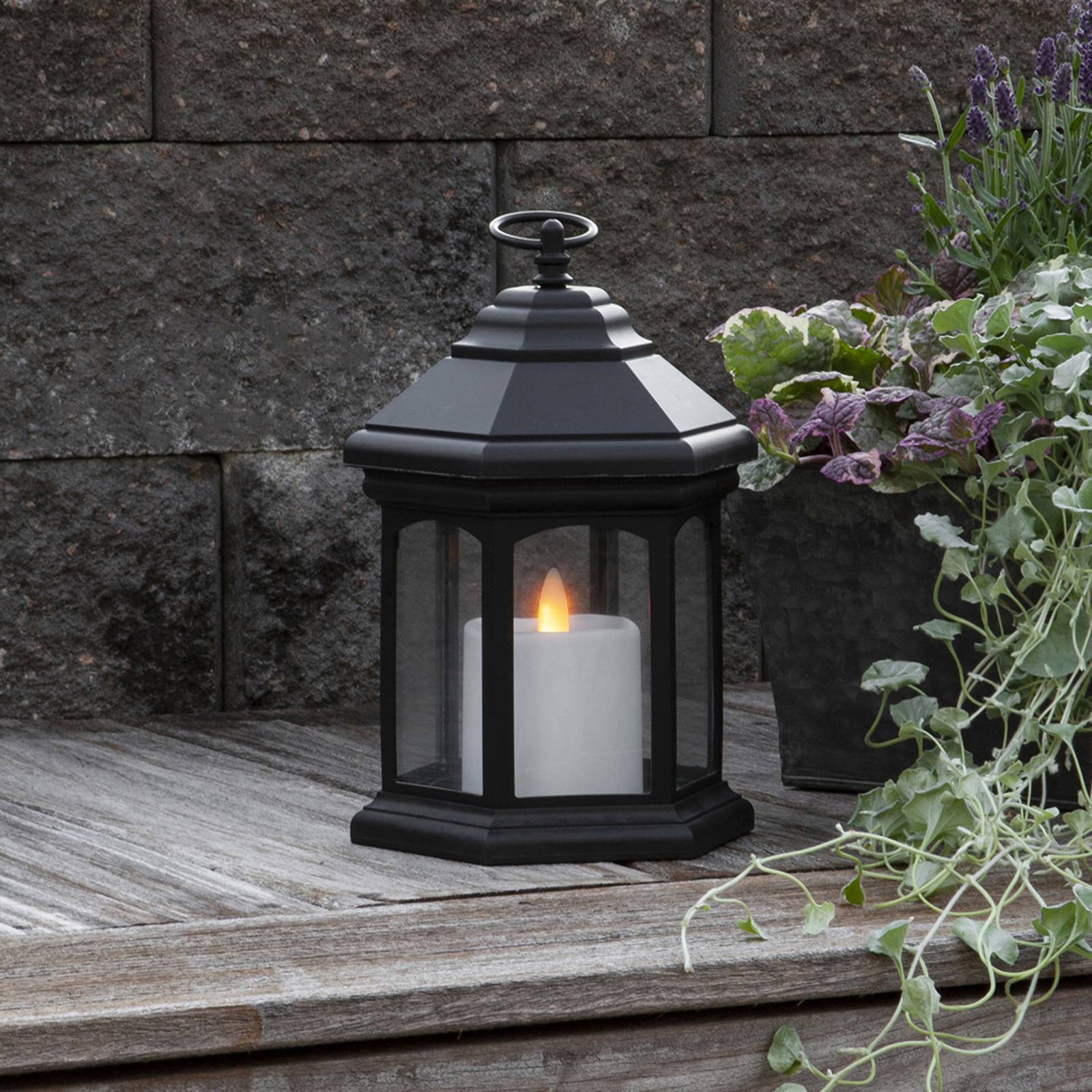Lampa stołowa LED Linta w kształcie latarni czarna