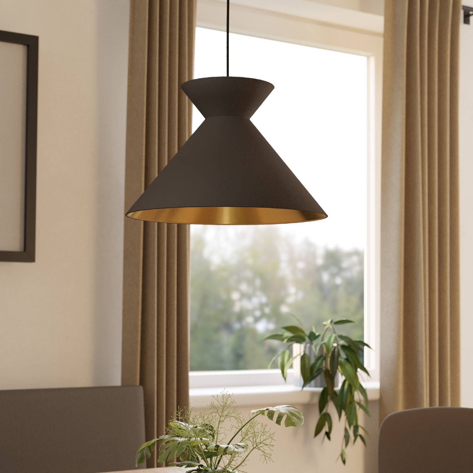 Żyrandol Nastasia cappuccino/mosiądz 1-pkt.