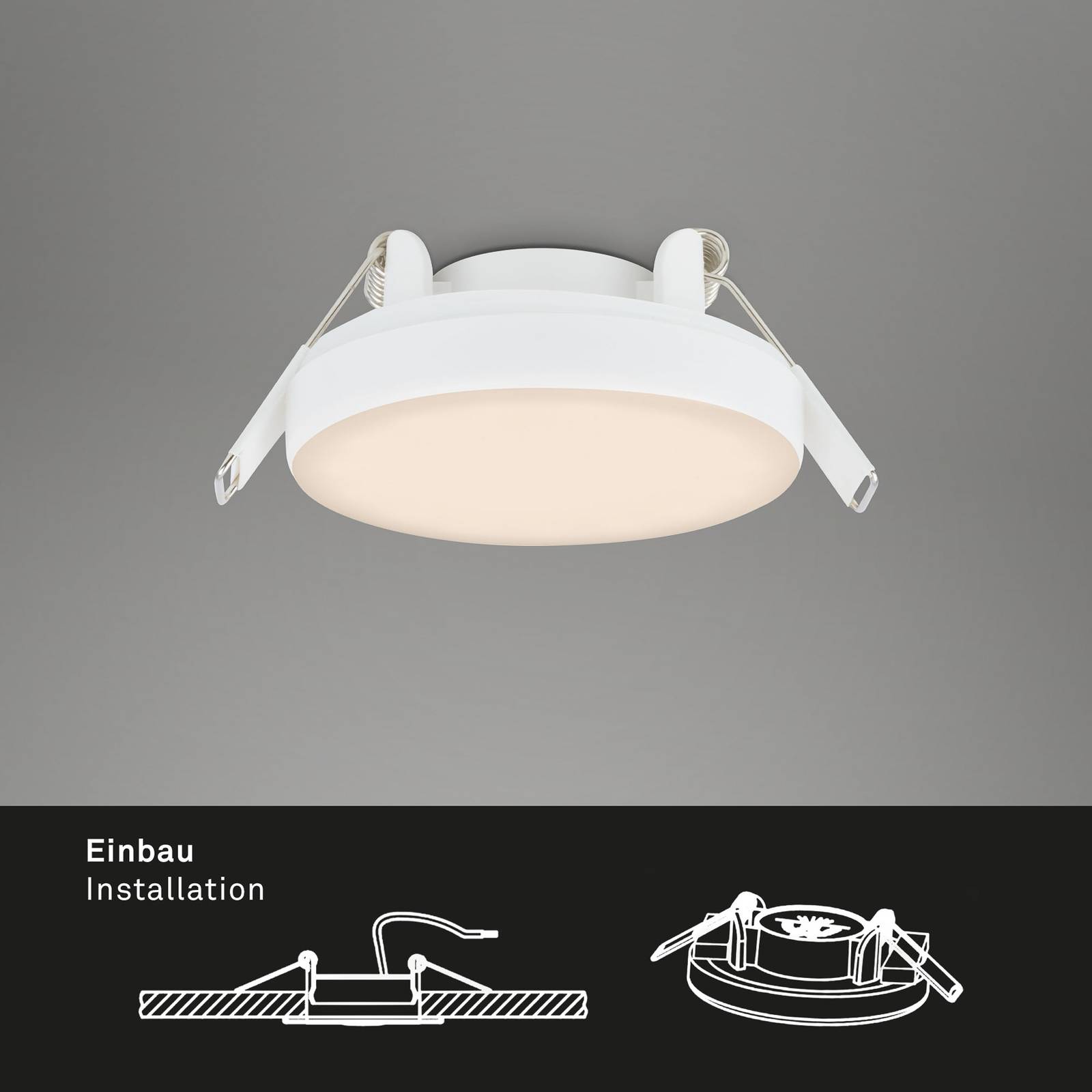 Spot wpuszczany LED Plat, biały, 3 szt., 3 000 K