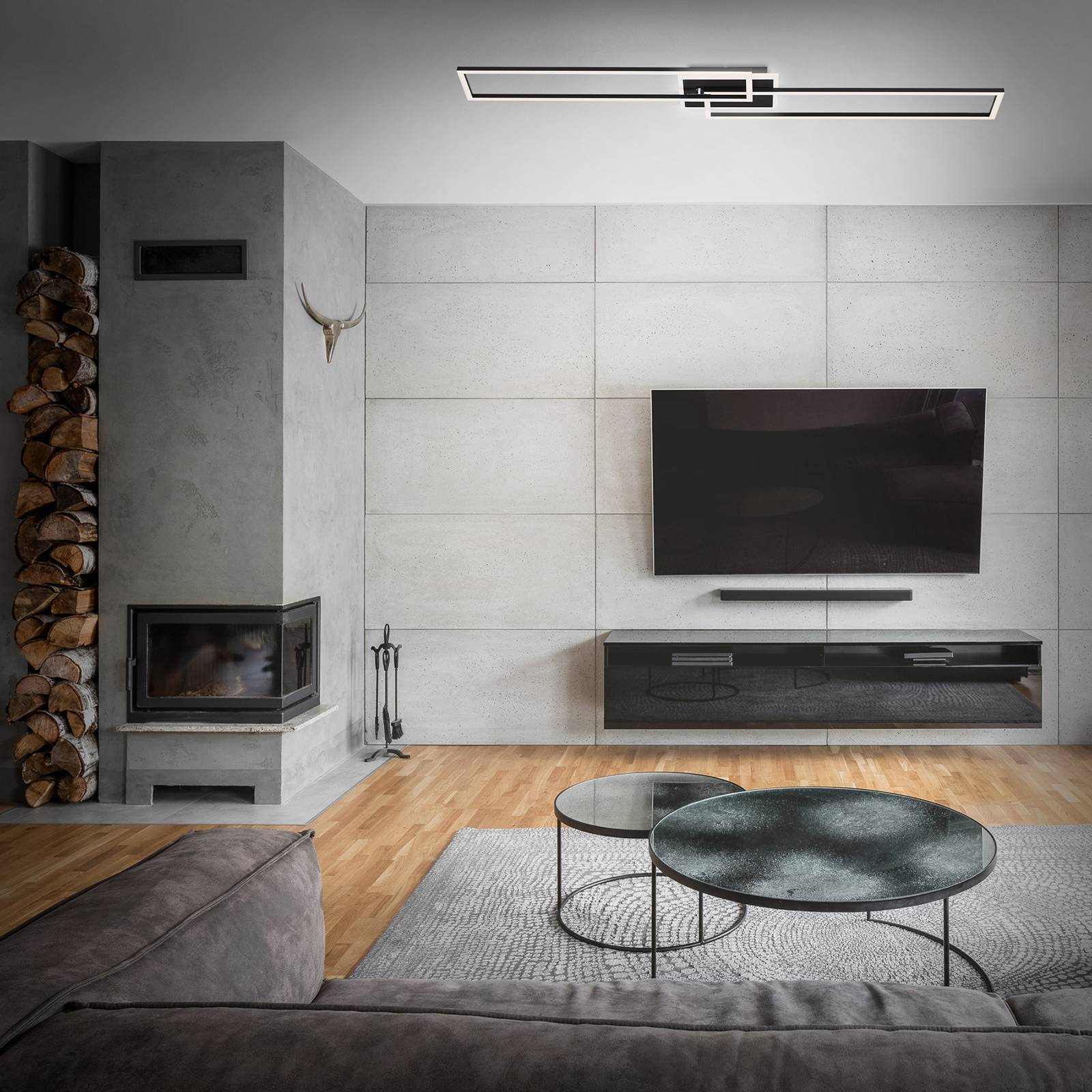 Lampa sufitowa LED Frame CCT 2 prostokąt czarna