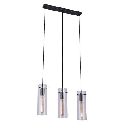 Rabalux Acantha lampa wisząca 3x60W czarny/przezroczysty 5259