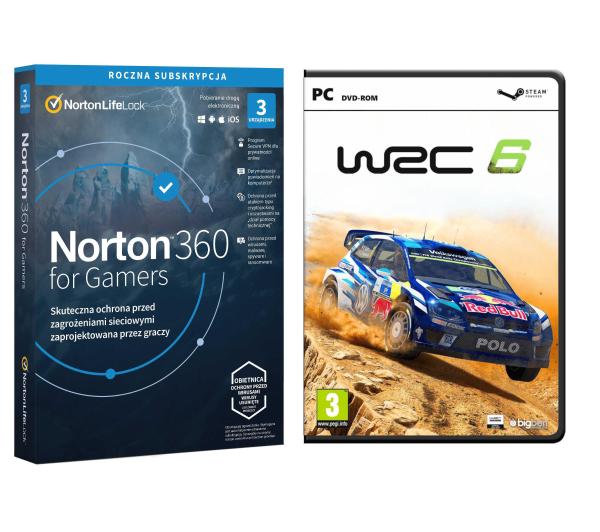 Norton 360 for Gamers 50GB (3 urządzenia / 1 rok) + WRC 6 PC
