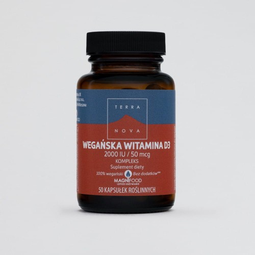 Terranova Terranova Wegańska Witamina D3 2000 IU / 50 mcg kompleks 50 kapsułek