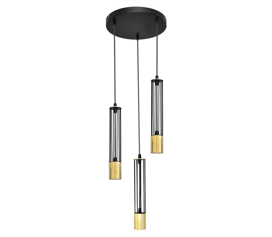 LED Żyrandol na lince BARS 3xGU10/4,8W/230V czarny/złoty
