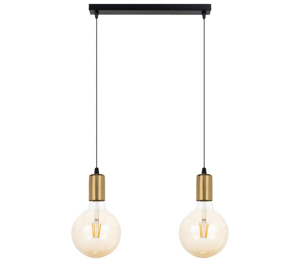 Żyrandol na lince MIROS 2xE27/60W/230V czarny/złoty