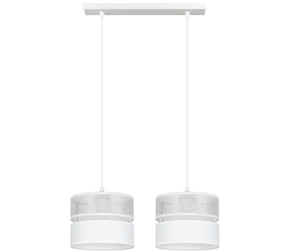 Żyrandol na lince LIMA 2xE27/60W/230V srebrny/biały