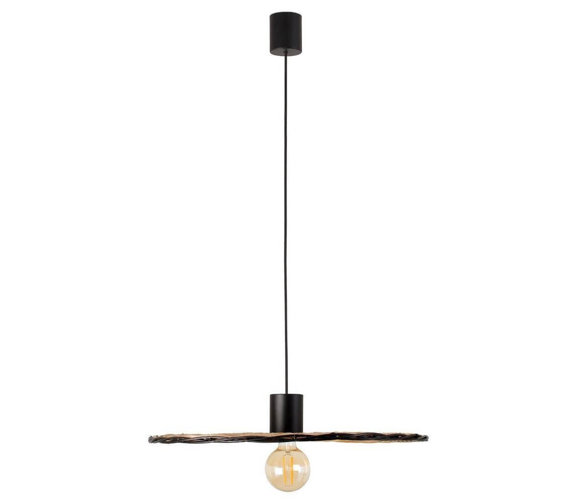 FARO 68590-69 - Żyrandol na lince COSTAS 1xE27/15W/230V śr. 60 cm czarny/rattan