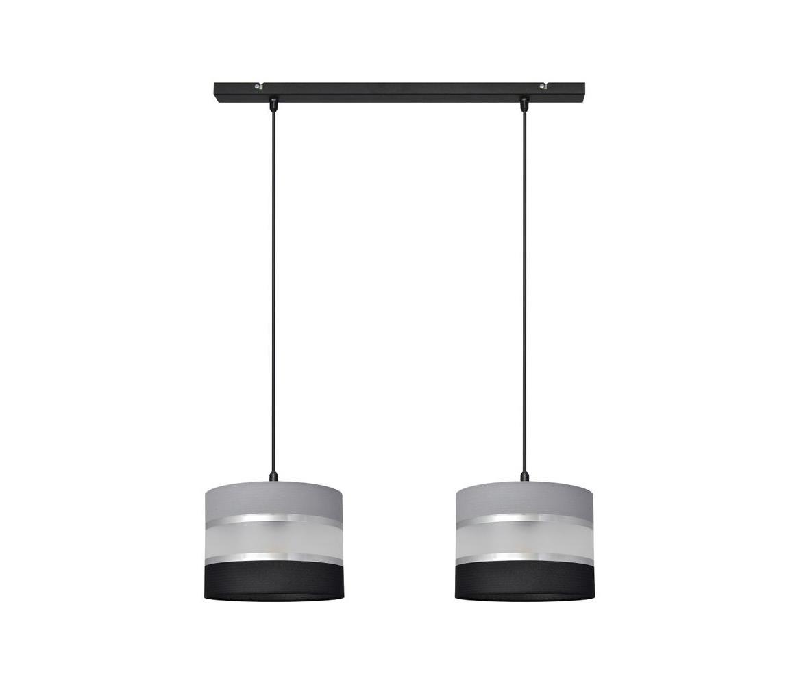 Żyrandol na lince HELEN 2xE27/60W/230V czarny/szary/srebrny