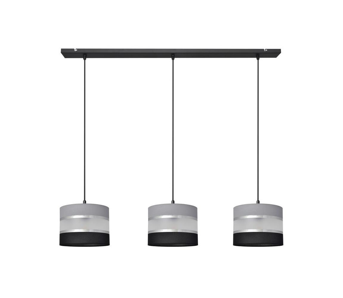 Żyrandol na lince HELEN 3xE27/60W/230V czarny/szary/srebrny