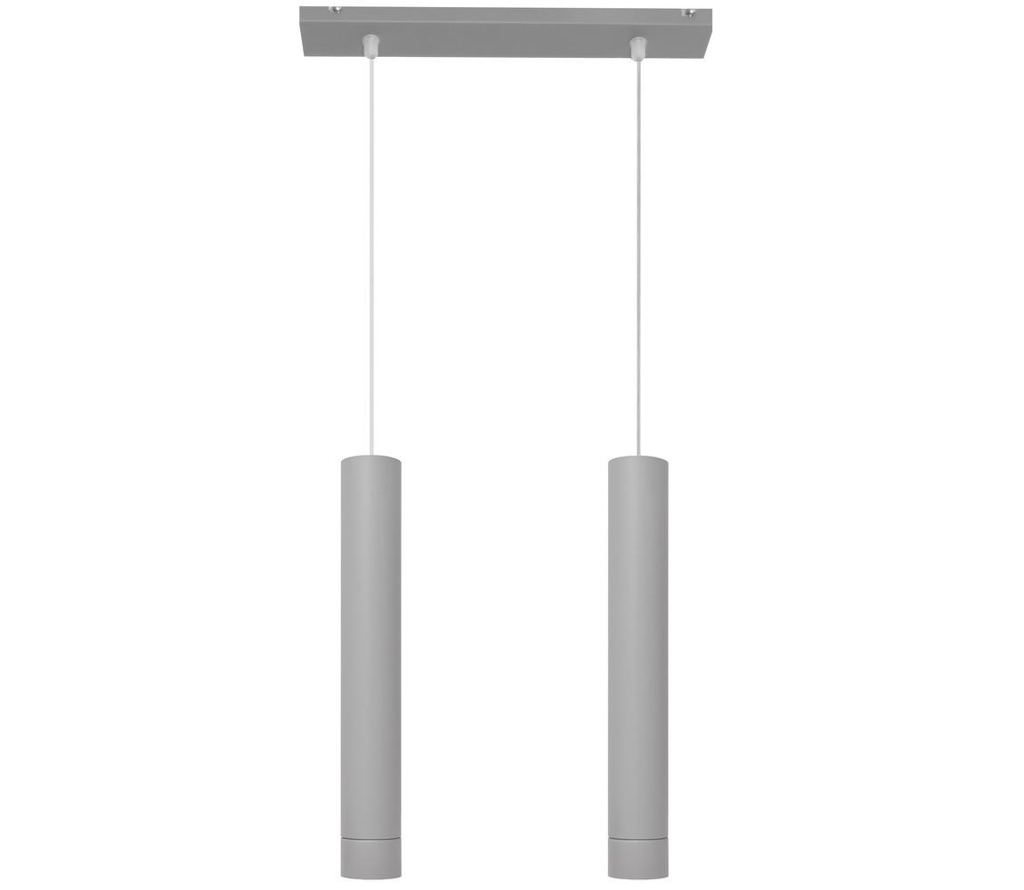 LED Żyrandol na lince TUBA 2xGU10/4,8W/230V szary