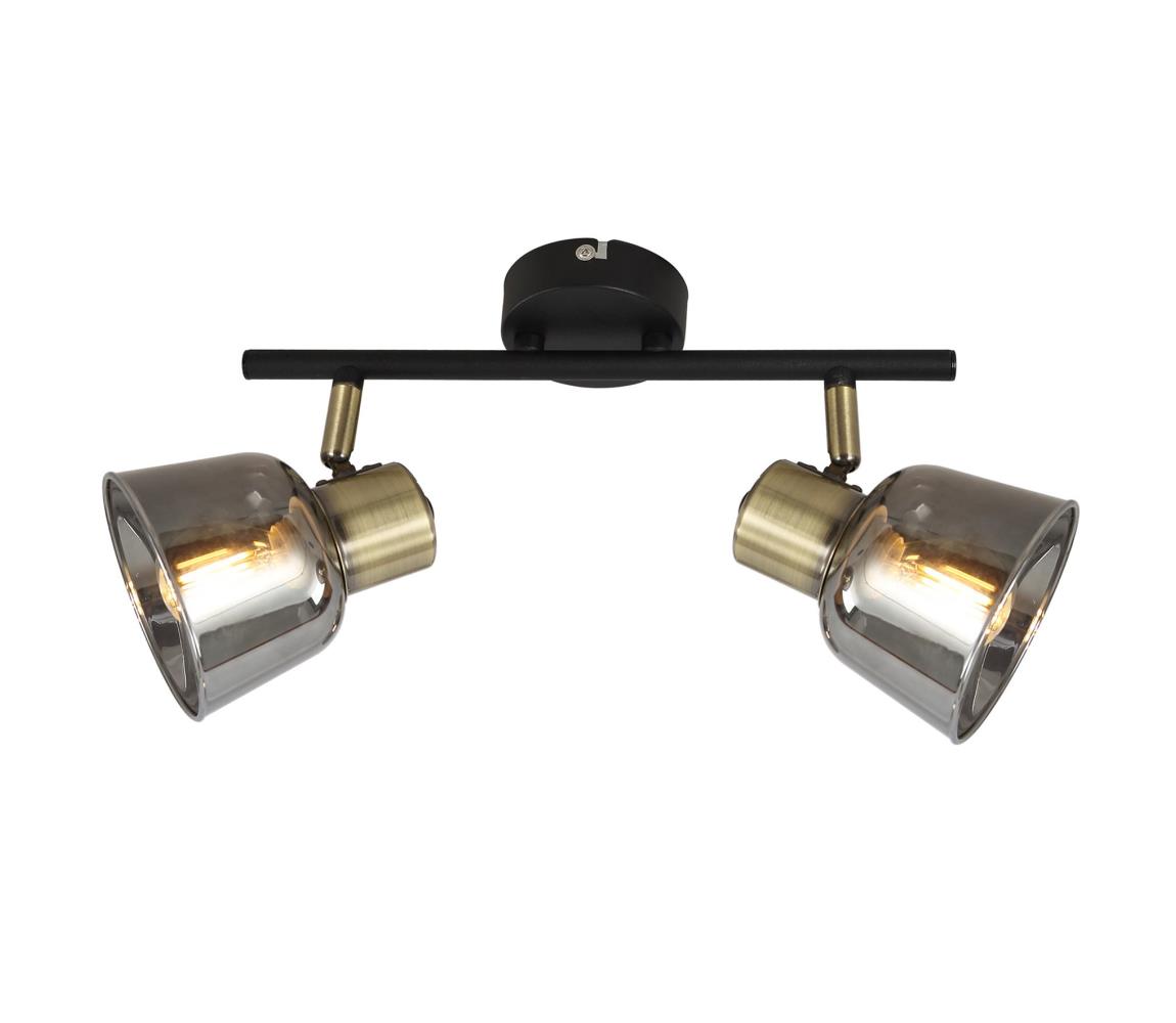 Klausen KL162005 - Oświetlenie punktowe SMOKY 2xE14/9W/230V czarny/mosiądz/szary