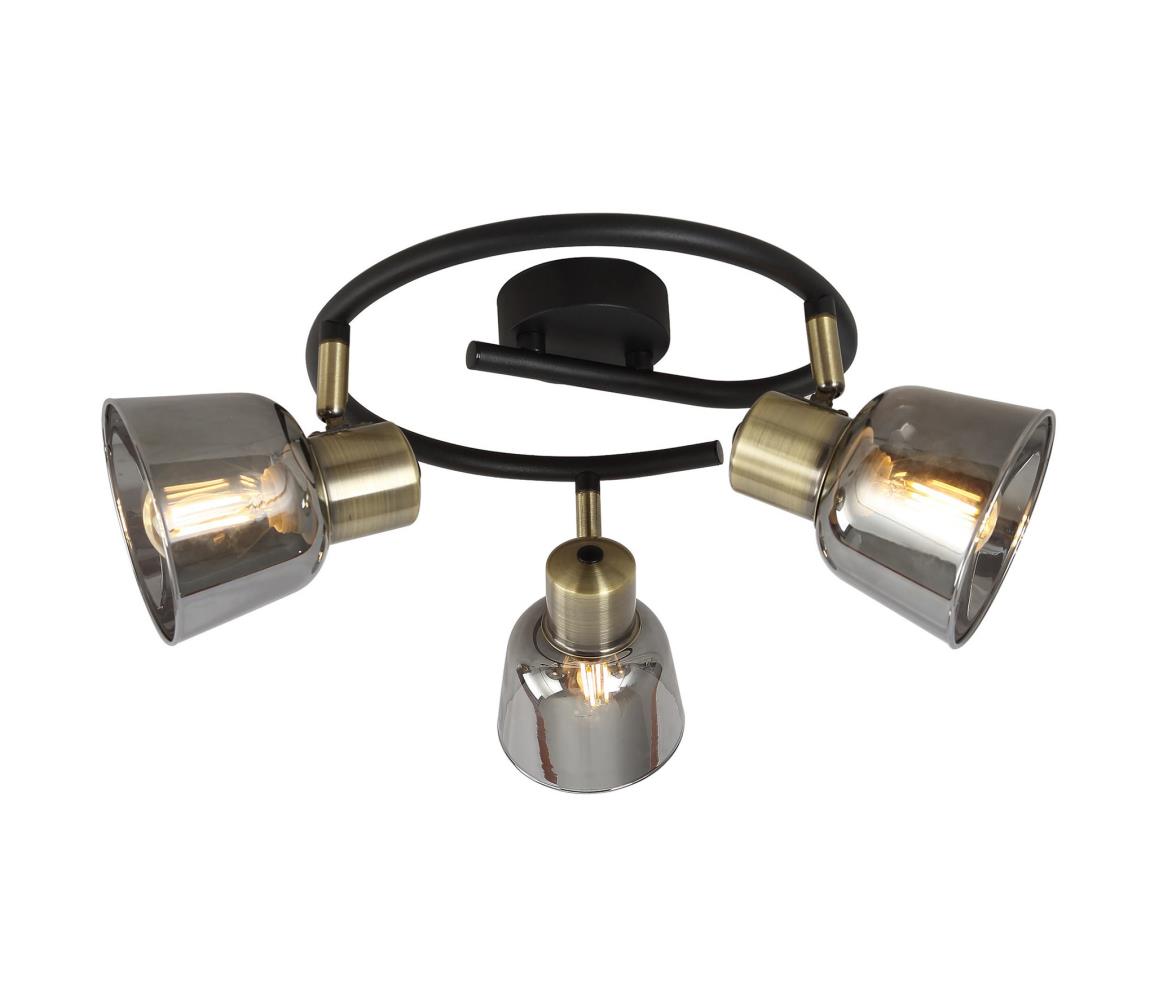 Klausen KL163004 - Oświetlenie punktowe SMOKY 3xE14/9W/230V czarny/mosiądz/szary