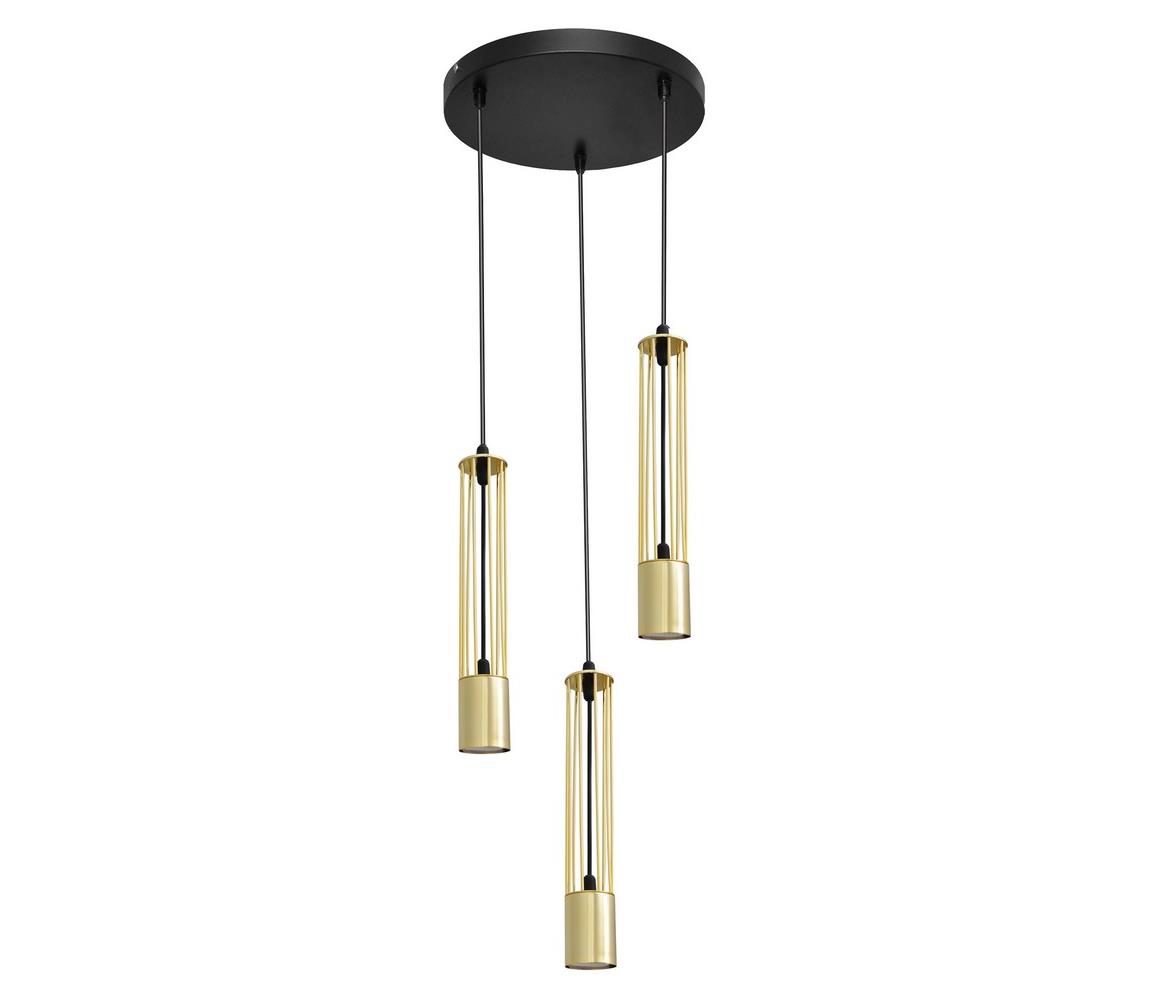 LED Żyrandol na lince BARS 3xGU10/4,8W/230V złoty/czarny