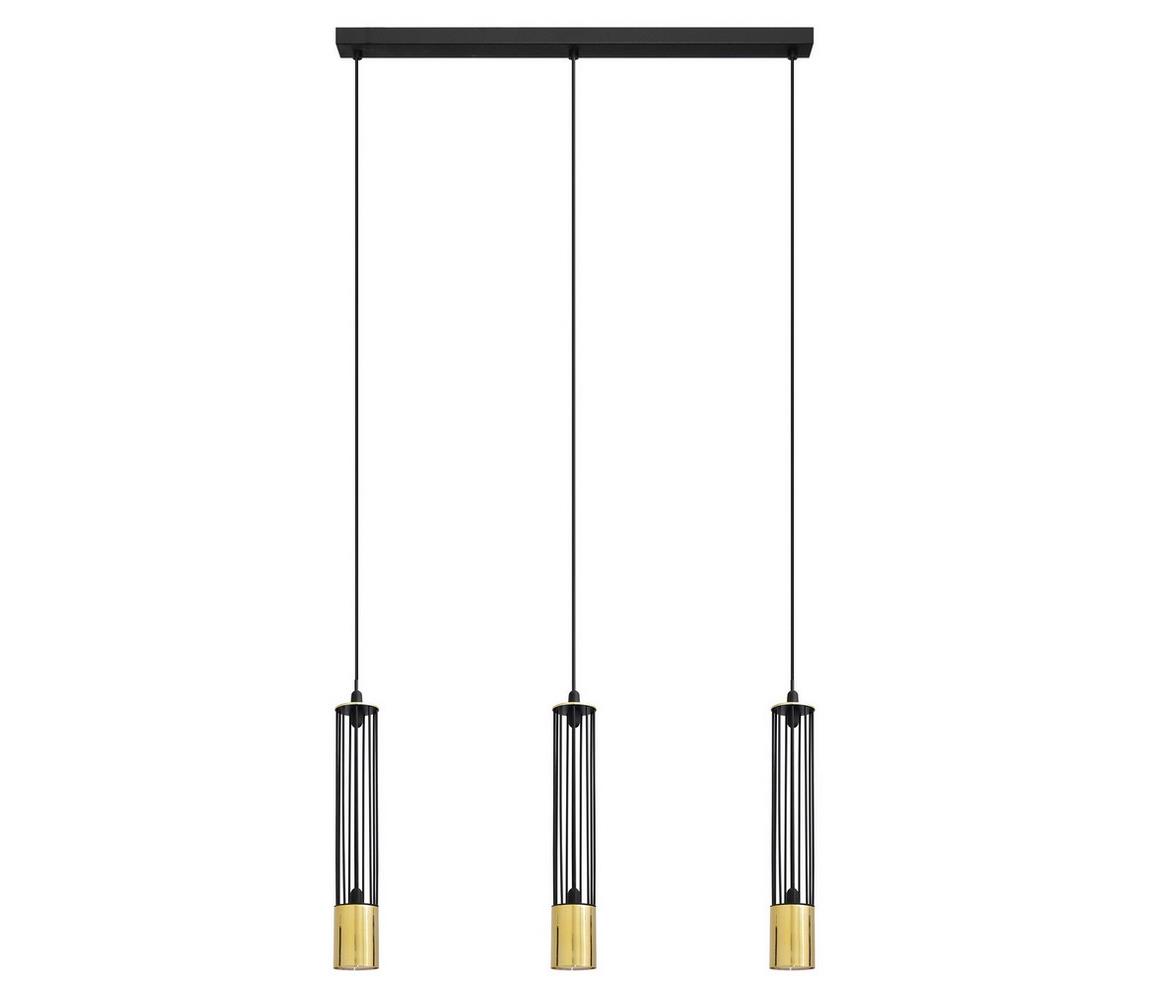 LED Żyrandol na lince BARS 3xGU10/4,8W/230V czarny/złoty