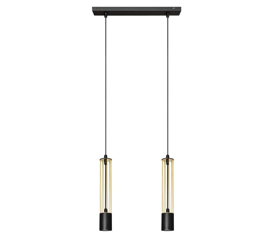 LED Żyrandol na lince BARS 2xGU10/4,8W/230V czarny/złoty