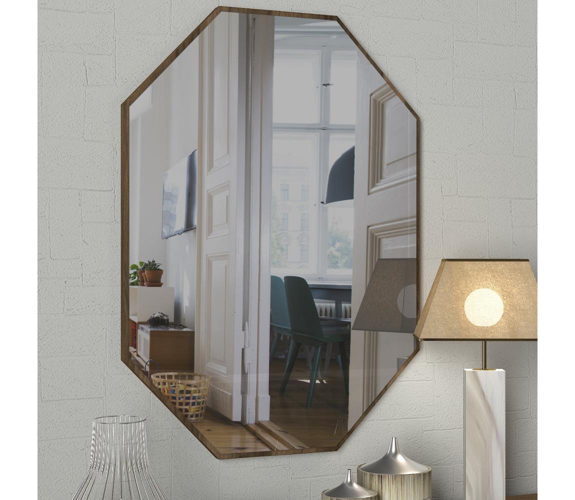 Lustro ścienne LOST 70x45 cm brązowe