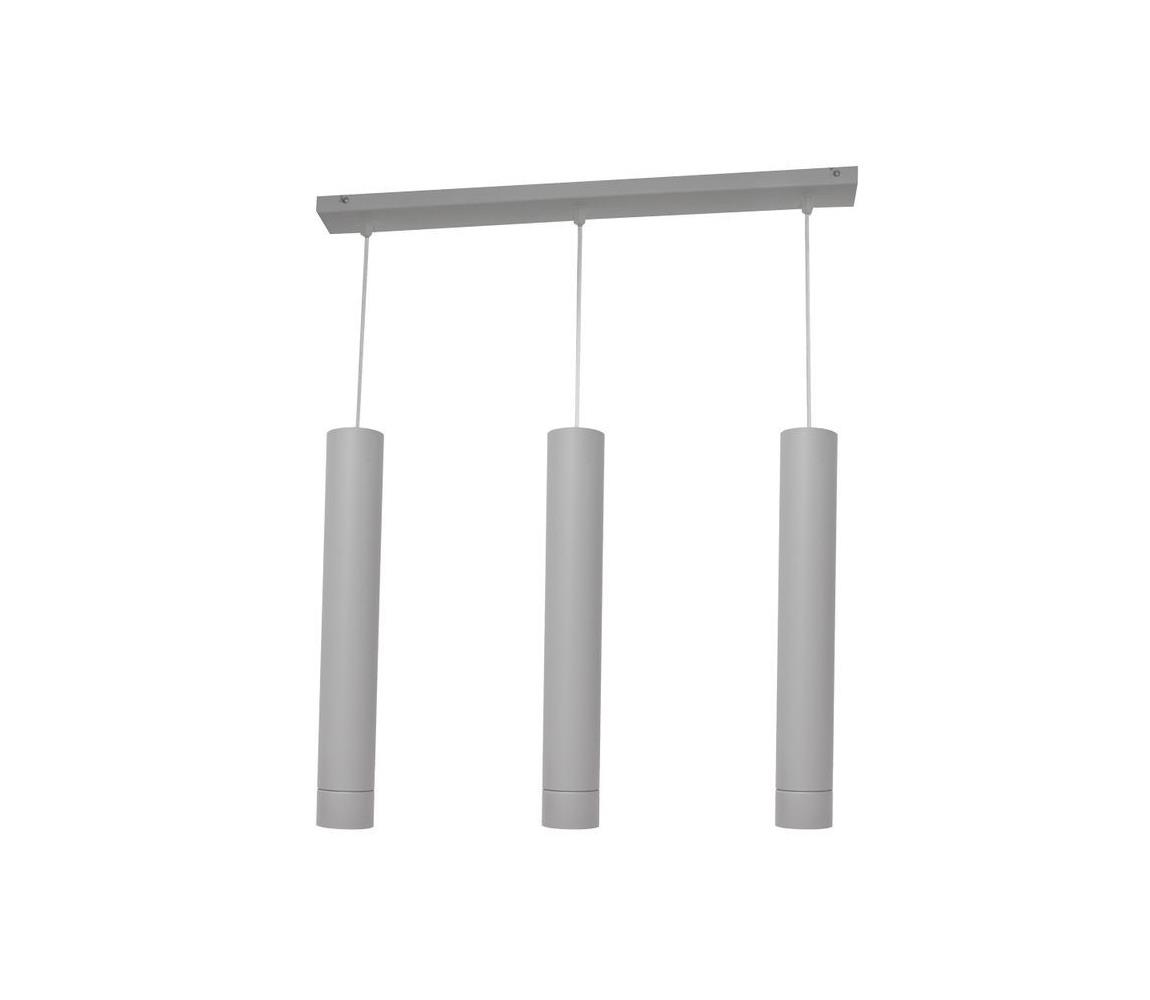 LED Żyrandol na lince TUBA 3xGU10/4,8W/230V szary