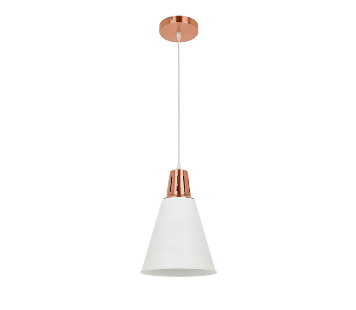 Klausen KL 6237 - Żyrandol na lince SHADE 1xE27/15W/230V miedź/biały