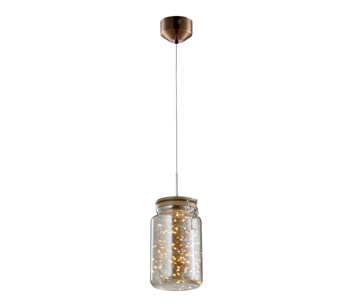 Klausen 142029 - LED Żyrandol na lince JAR LED/5W/230V miedź/drewno