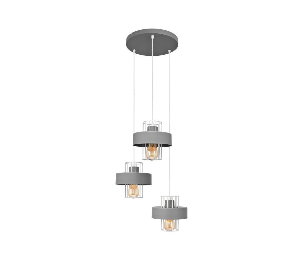 Żyrandol na lince VOLTA 3xE27/60W/230V śr. 42 cm szary