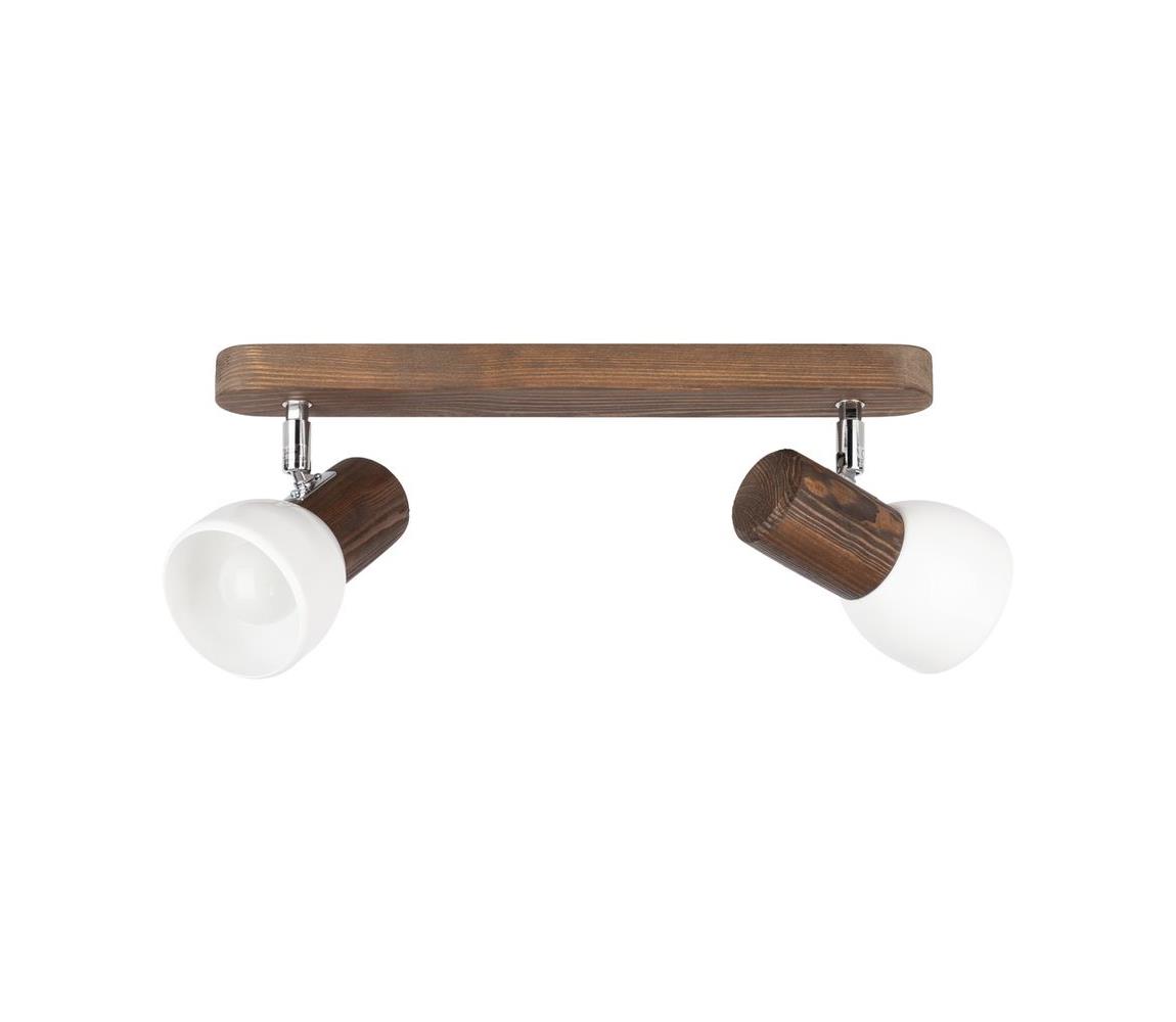 Spot-Light DO2225256 - Oświetlenie punktowe sufitowe NEL 2xE27/15W/230V orzech