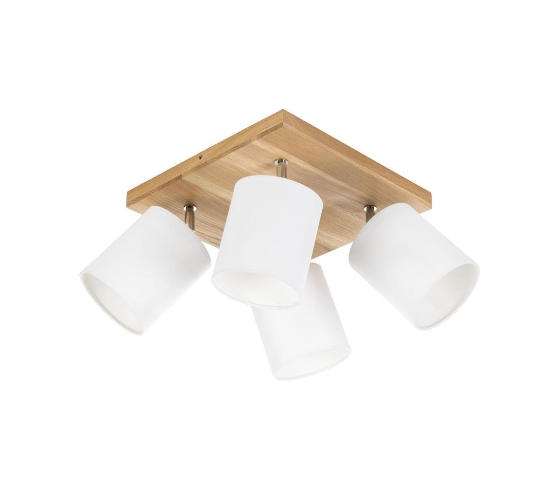 Spot-Light DO56844474 - Oświetlenie punktowe sufitowe APRILLIA 4xE27/25W/230V dąb/białe