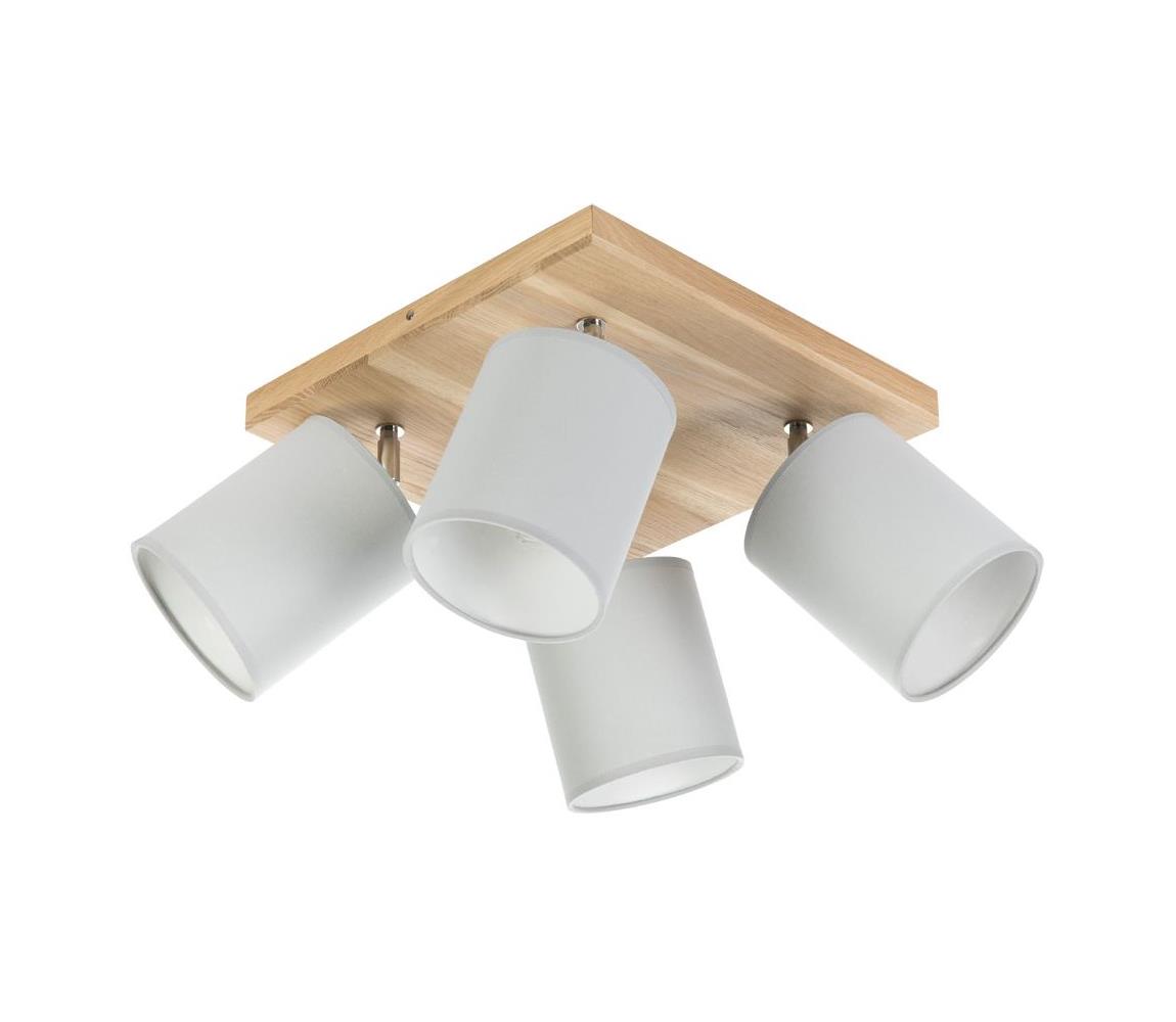 Spot-Light DO56845474 - Oświetlenie punktowe sufitowe APRILLIA 4xE27/25W/230V dąb/szary