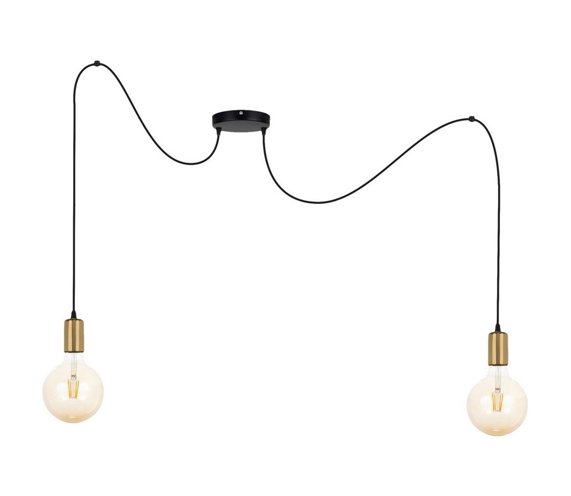 Żyrandol na lince MIROS 2xE27/60W/230V czarny/złoty
