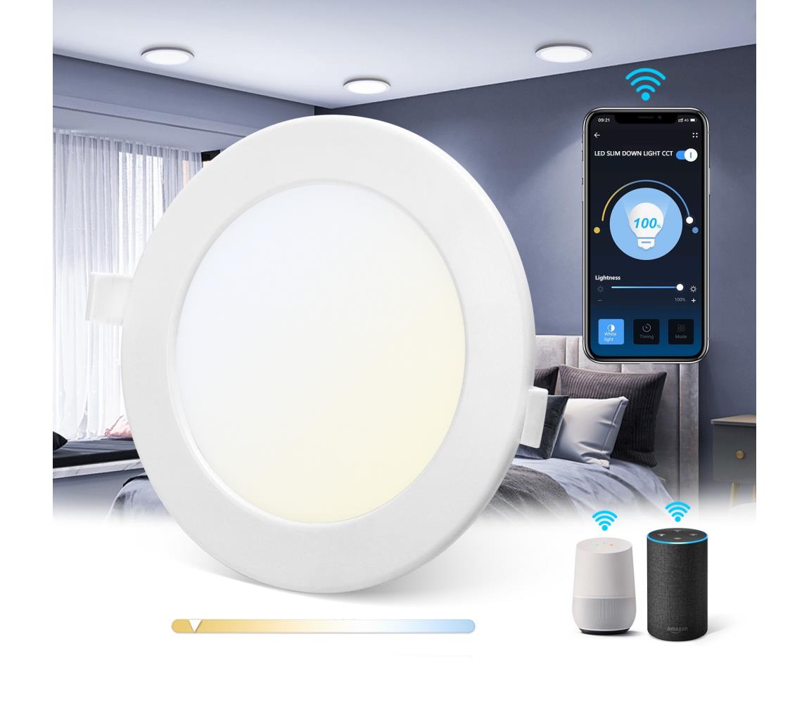 Aigostar - LED Ściemnialna oprawa wpuszczana 12W/230V śr. 17 cm Wi-Fi