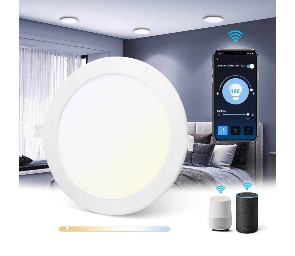 Aigostar - LED Ściemnialna oprawa wpuszczana LED/18W/230V śr. 22 cm Wi-Fi