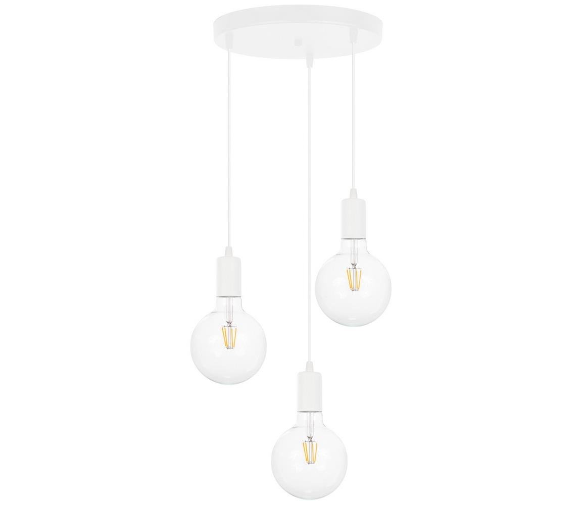 Żyrandol na lince MIROS 3xE27/60W/230V okrągły biały