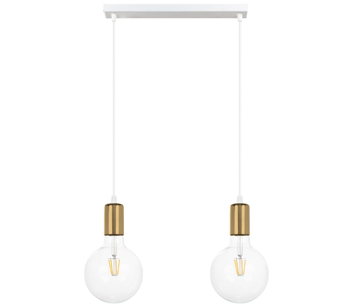 Żyrandol na lince MIROS 2xE27/60W/230V biały/złoty