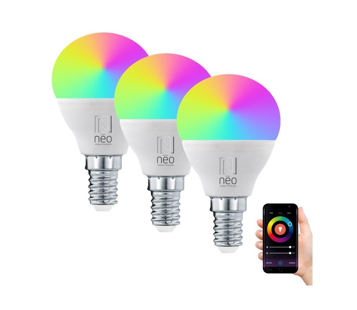 Immax NEO - SET 3xLED RGB Ściemnialna żarówka E14/6W/230V 2700-6500K Wi-Fi Tuya