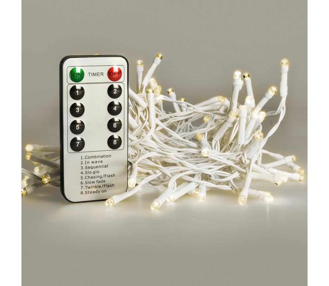 Brilagi - LED Łańcuch świąteczny zewnętrzny 120xLED/8 funkcji/3xAA 9,5m IP44 ciepła biel