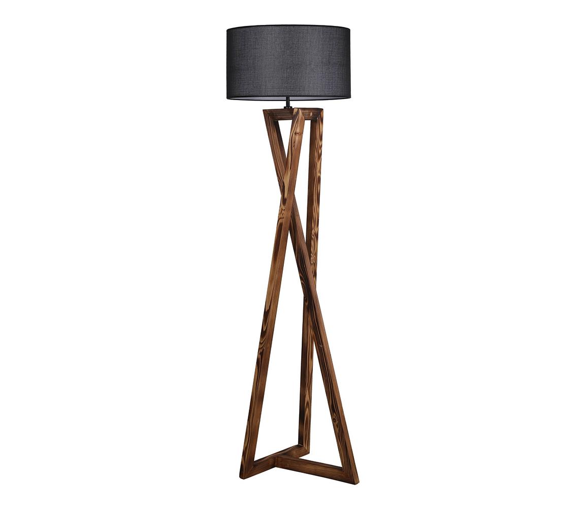 Lampa podłogowa MACKA 1xE27/60W/230V czarny/brązowy