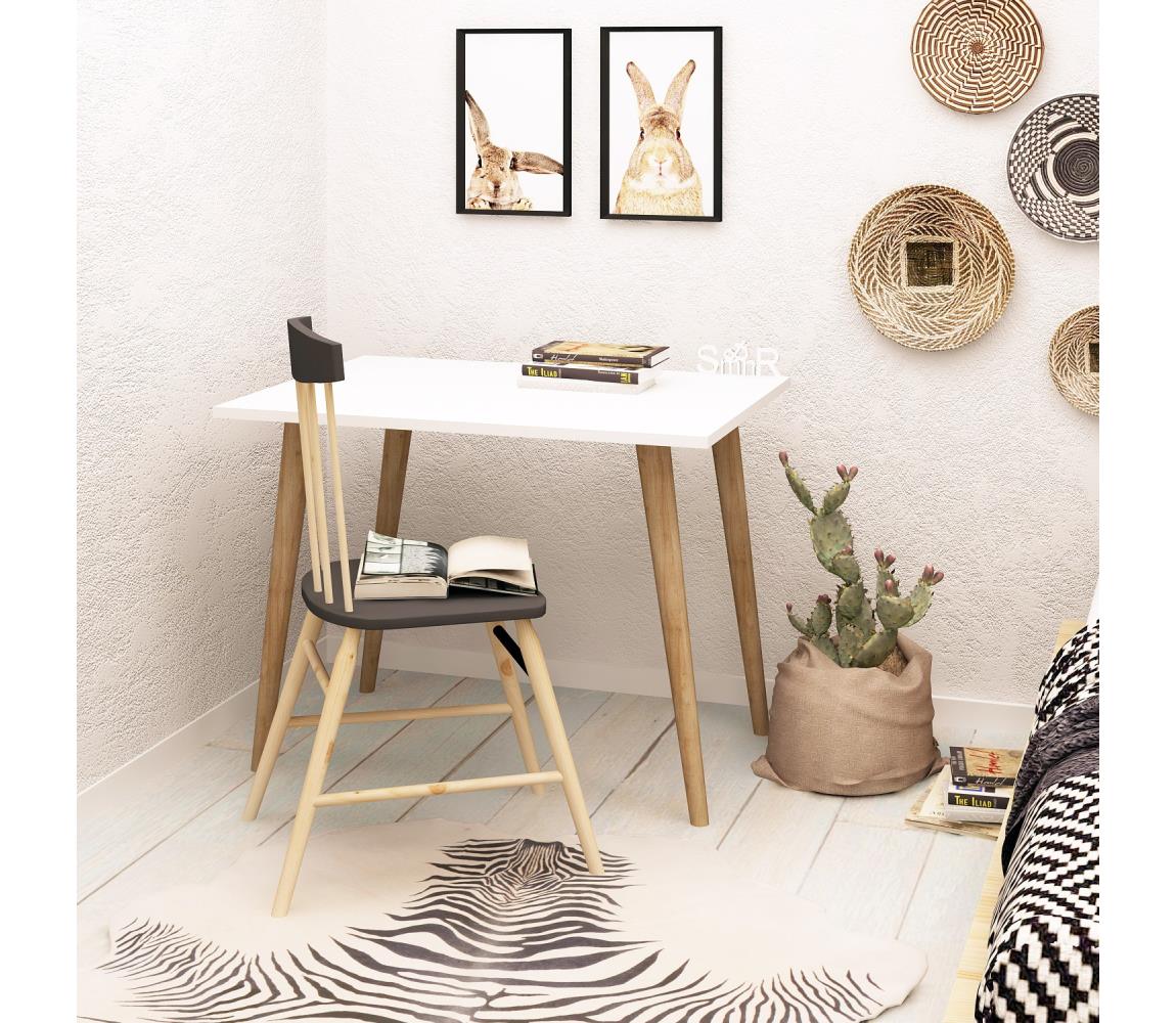 Stół pracowny LERY 74x80 cm biały/brązowy