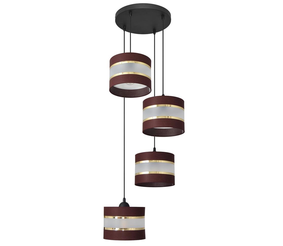 Lampa wisząca belka Helen brązowo-złota 4-pkt.