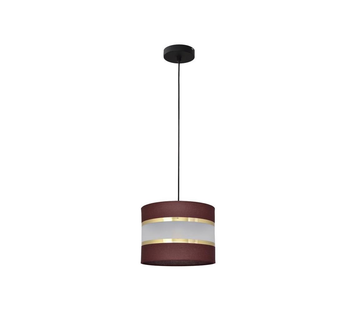 Żyrandol na lince HELEN 1xE27/60W/230V śr. 20 cm brązowy/czarny/złoty