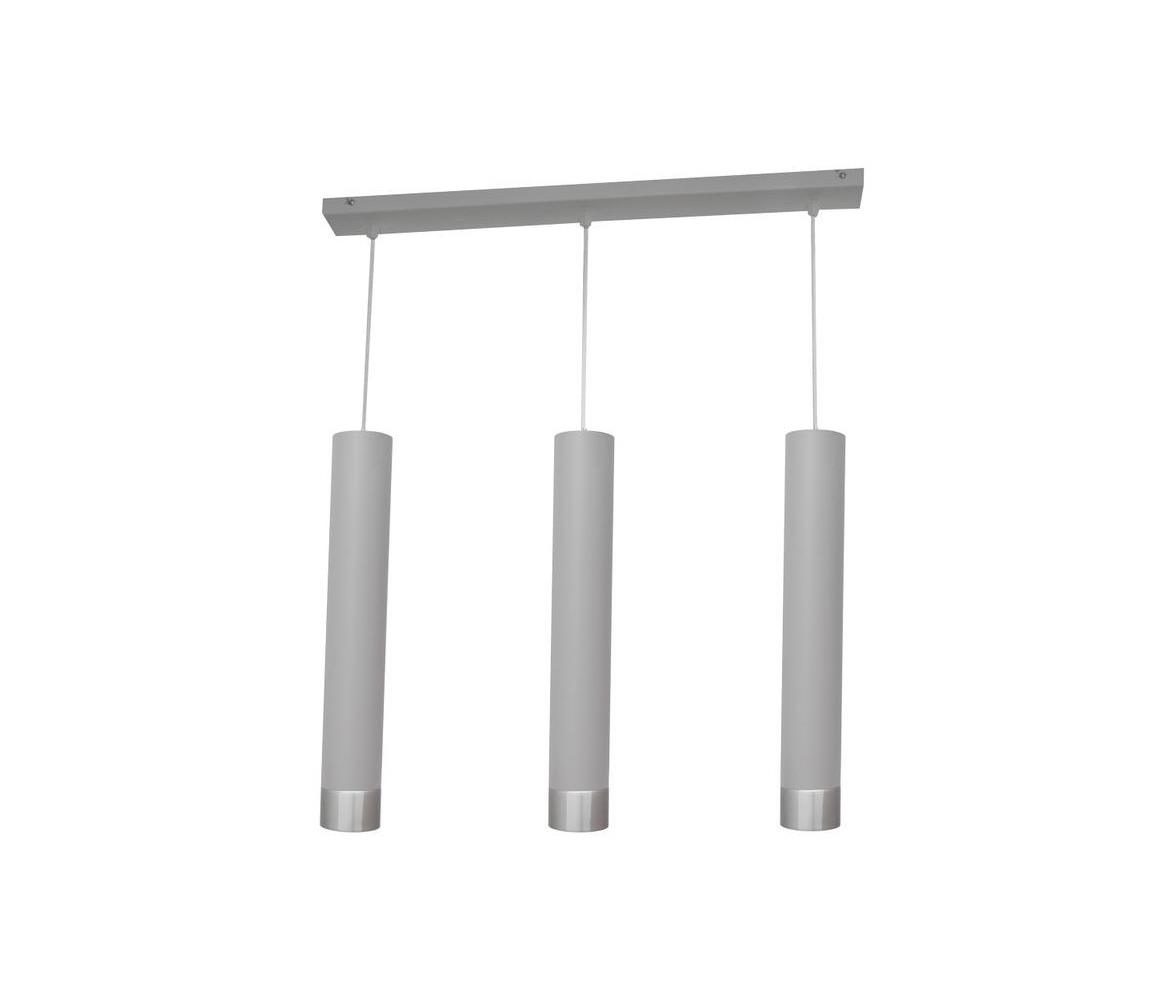 LED Żyrandol na lince TUBA 3xGU10/4,8W/230V szary/matowy chrom