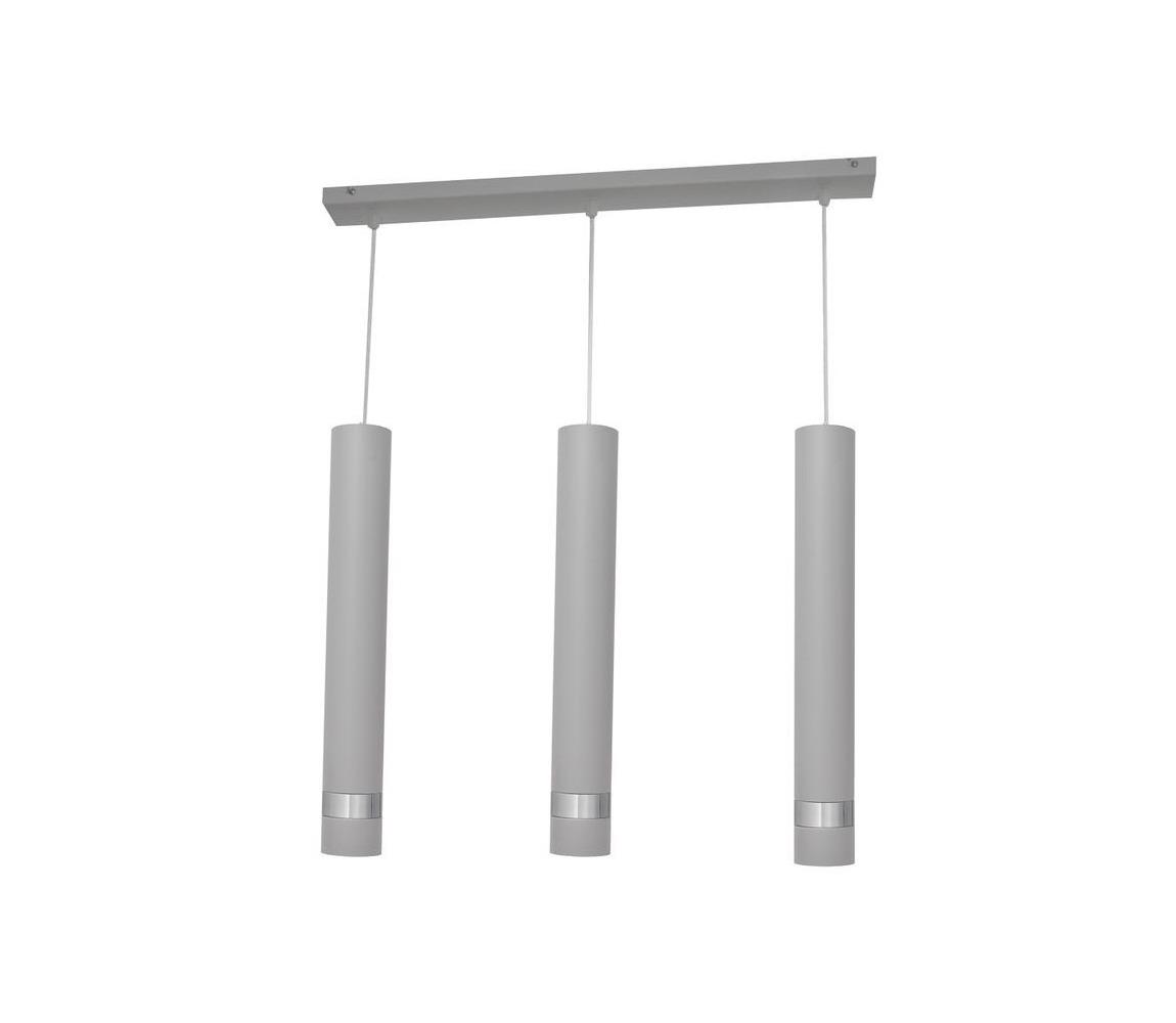 LED Żyrandol na lince TUBA 3xGU10/4,8W/230V szary/matowy chrom