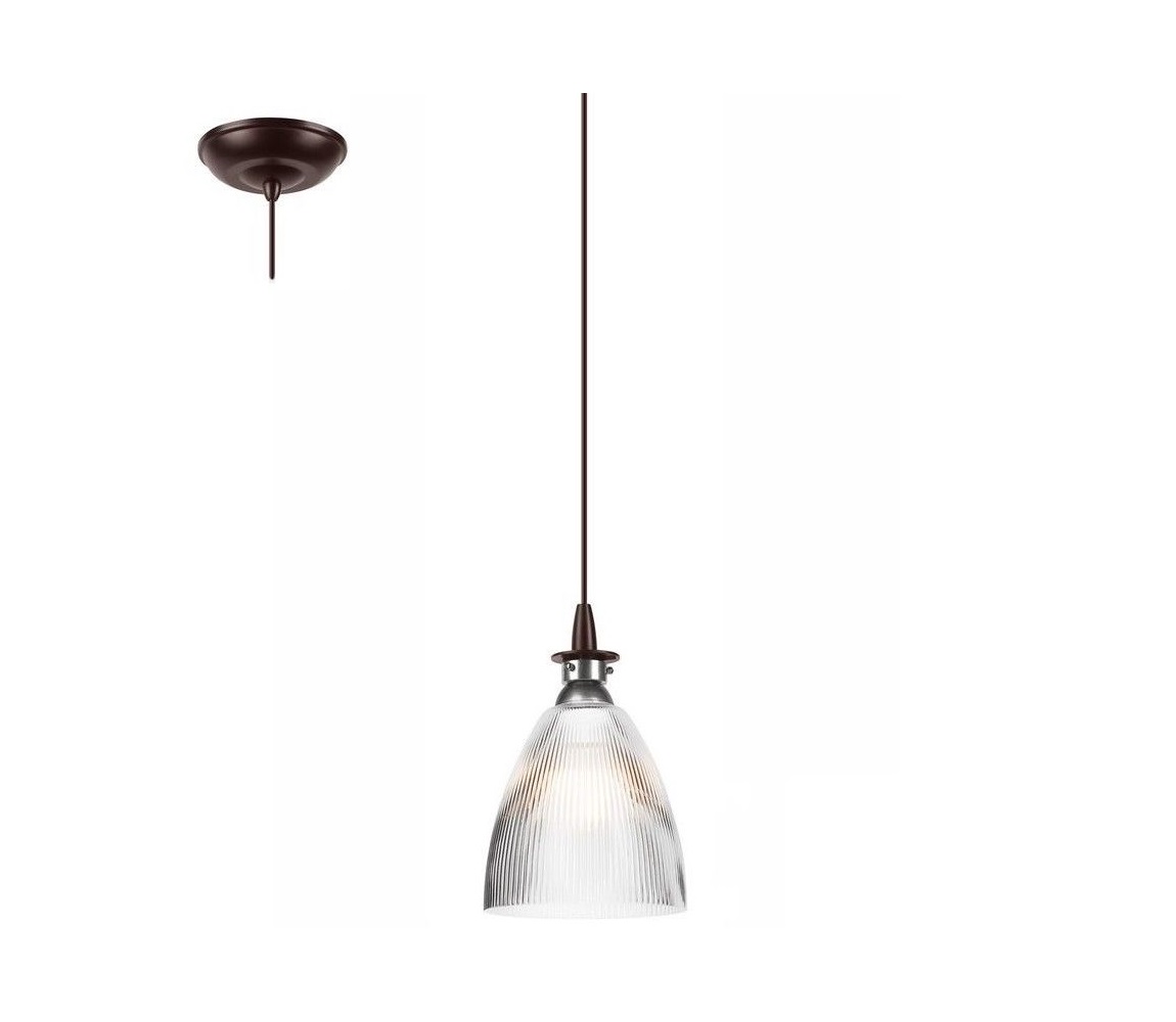 LED Żyrandol na lince JODI 1xE27/60W/230V brązowy