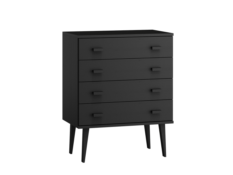 Komoda sosnowa drewniana Venuci nr1 59 cm 4s czarna