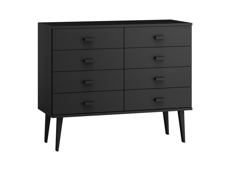 Komoda sosnowa drewniana Venuci nr2 155 cm 4s czarna