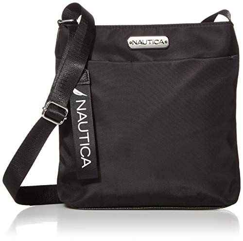 Nautica Damska nylonowa mała torba typu crossbody z regulowanym paskiem na ramię do noszenia przez ciało, jeden rozmiar, Black, Rozmiar Uniwersalny