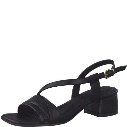 MARCO TOZZI Sandały damskie 2-28205-38 z obcasem, czarny, 37 eu