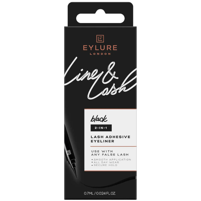 EYLURE - Line & Lash - Lash Adhesive Eyeliner - 2-in-1 - Klej do rzęs w pisaku i eyeliner 2 w 1 - Czarny - 0,7 ml