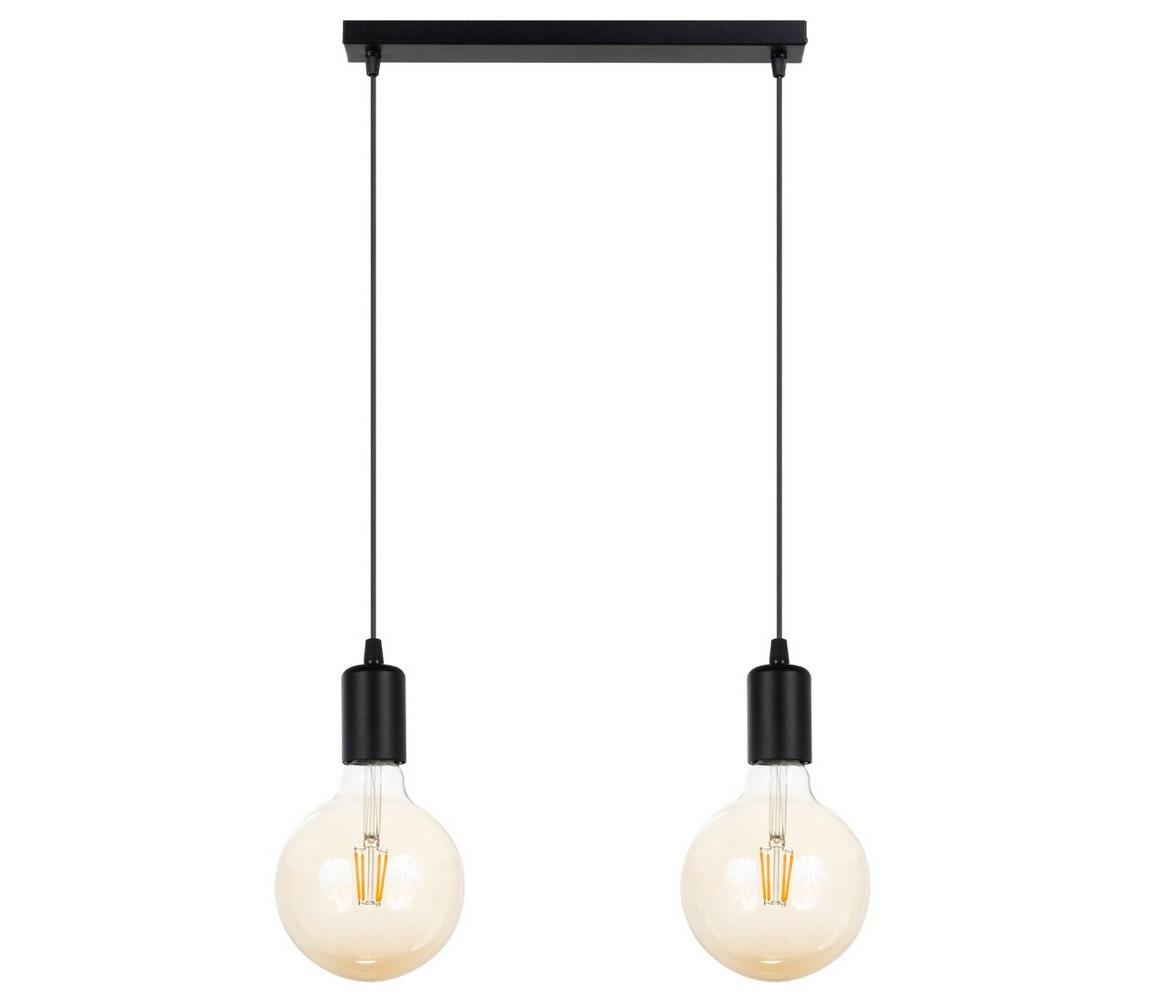 Żyrandol na lince MIROS 2xE27/60W/230V czarny